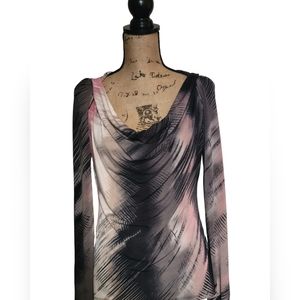 Women's Worthington Small Black and Pink Long Sleeve Top